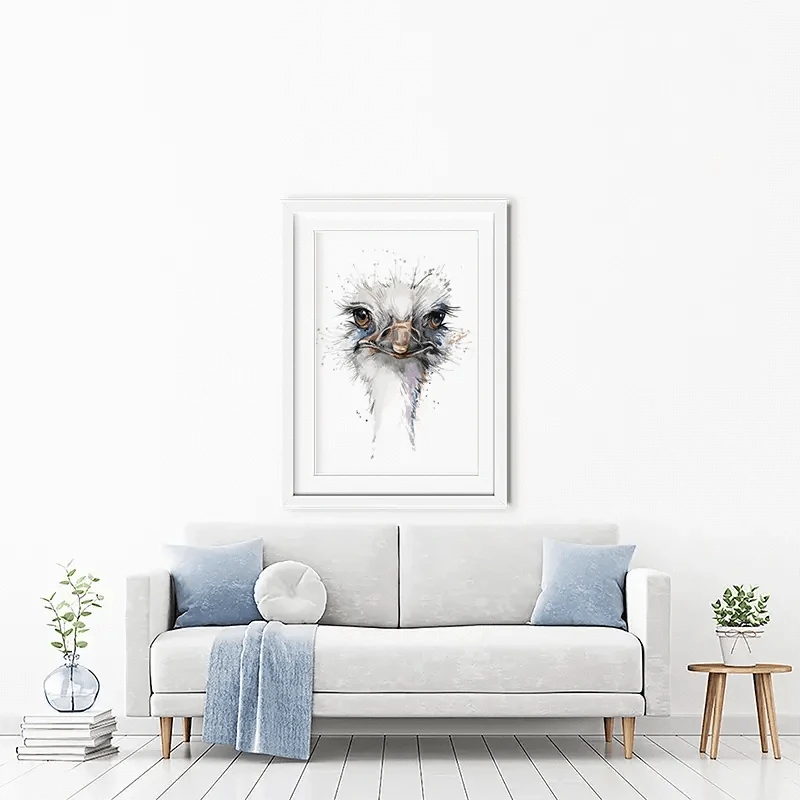 Watercolour Ostrich Framed Art Print Watercolour Ostrich Framed Art Print wall art product Faenkova Elena / Shutterstock
