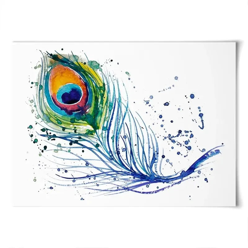 Watercolour Peacock Feather Art Print Watercolour Peacock Feather Art Print wall art product Barbarris / Shutterstock