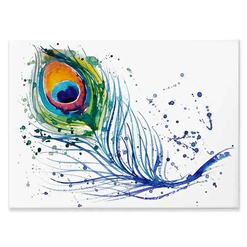 Watercolour Peacock Feather Canvas Print Watercolour Peacock Feather Canvas Print wall art product Barbarris / Shutterstock