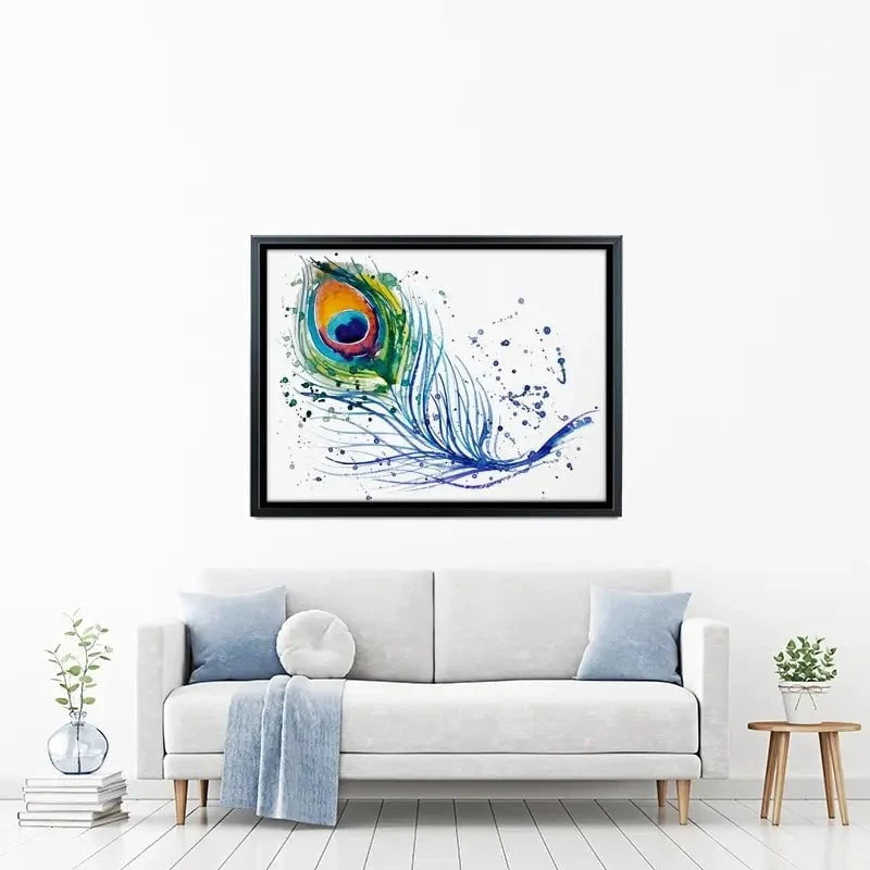 Watercolour Peacock Feather Canvas Print Watercolour Peacock Feather Canvas Print wall art product Barbarris / Shutterstock