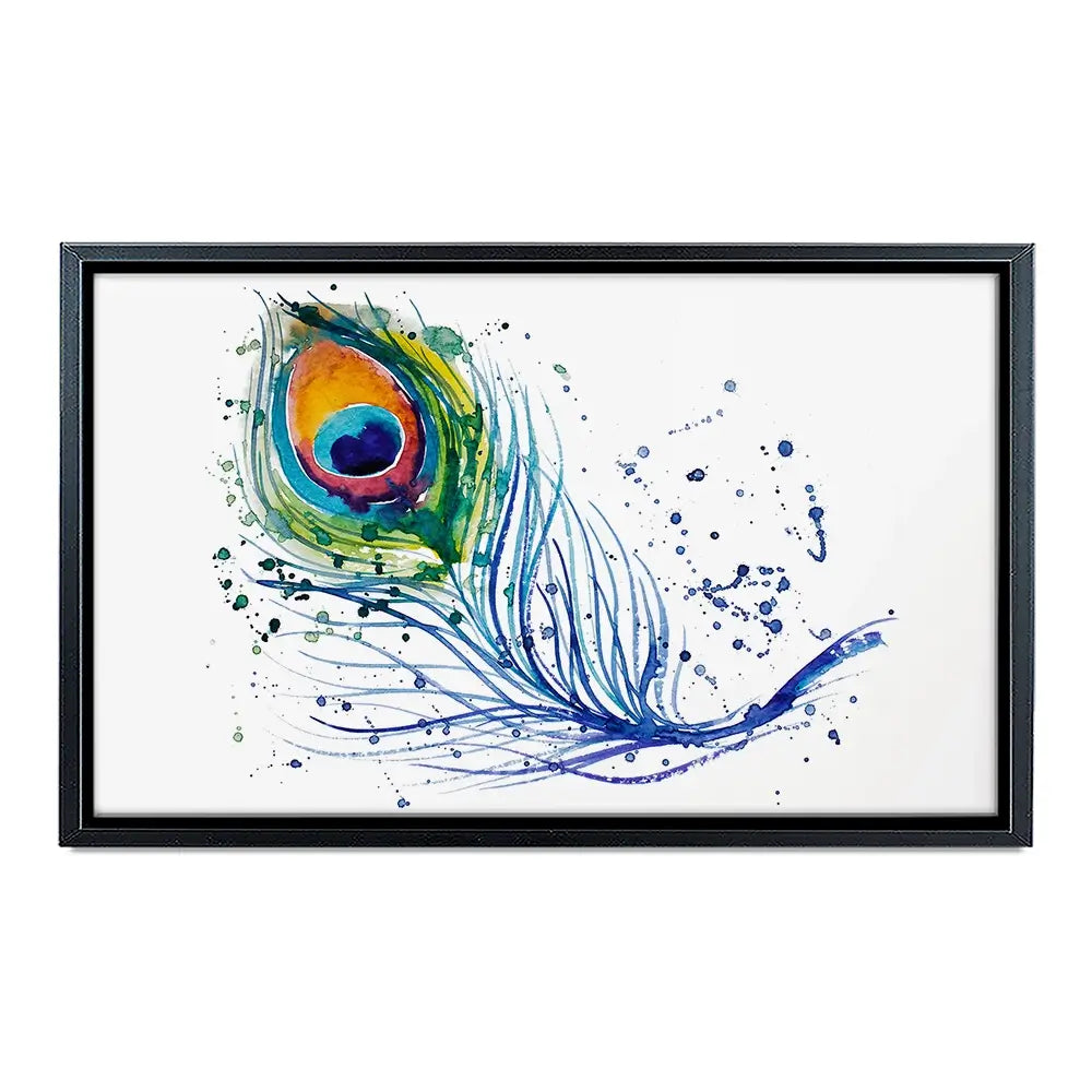 Watercolour Peacock Feather Canvas Print Watercolour Peacock Feather Canvas Print wall art product Barbarris / Shutterstock
