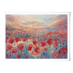 Watercolour Poppy Field Art Print wall art product Egle Lipeikaite / Shutterstock