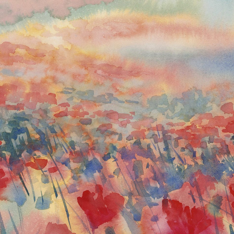 Watercolour Poppy Field Art Print wall art product Egle Lipeikaite / Shutterstock