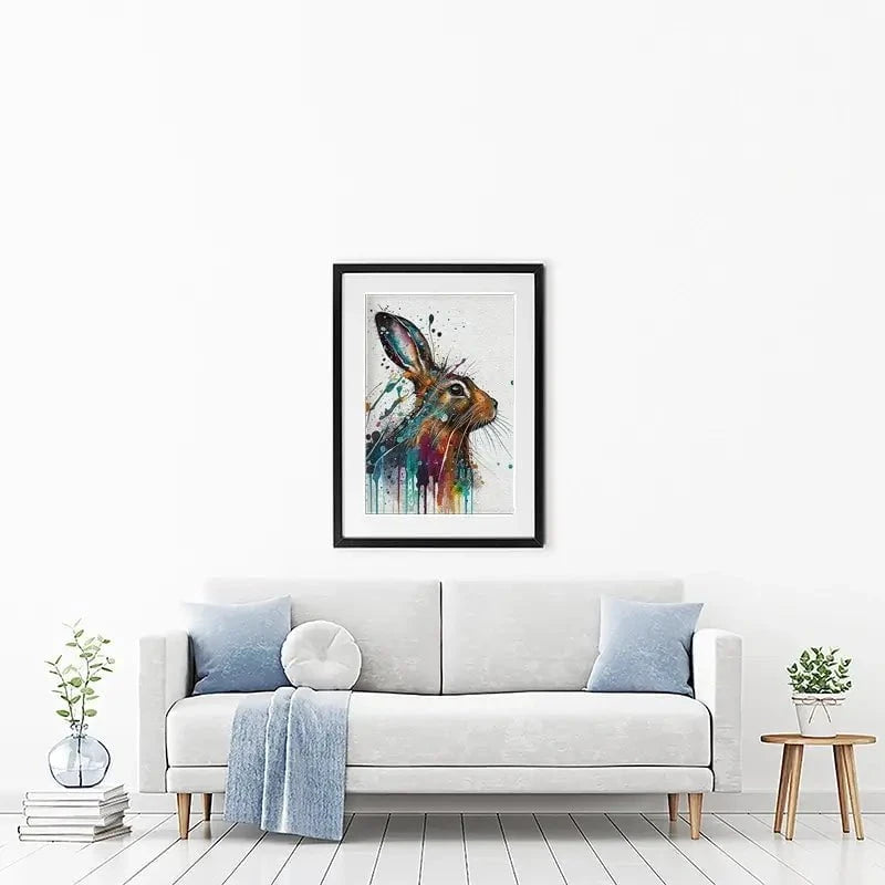 Watercolour Rabbit Framed Art Print Watercolour Rabbit Framed Art Print wall art product Lena Owens - Independent