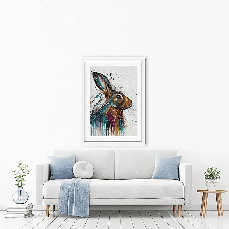 Watercolour Rabbit Framed Art Print Watercolour Rabbit Framed Art Print wall art product Lena Owens - Independent