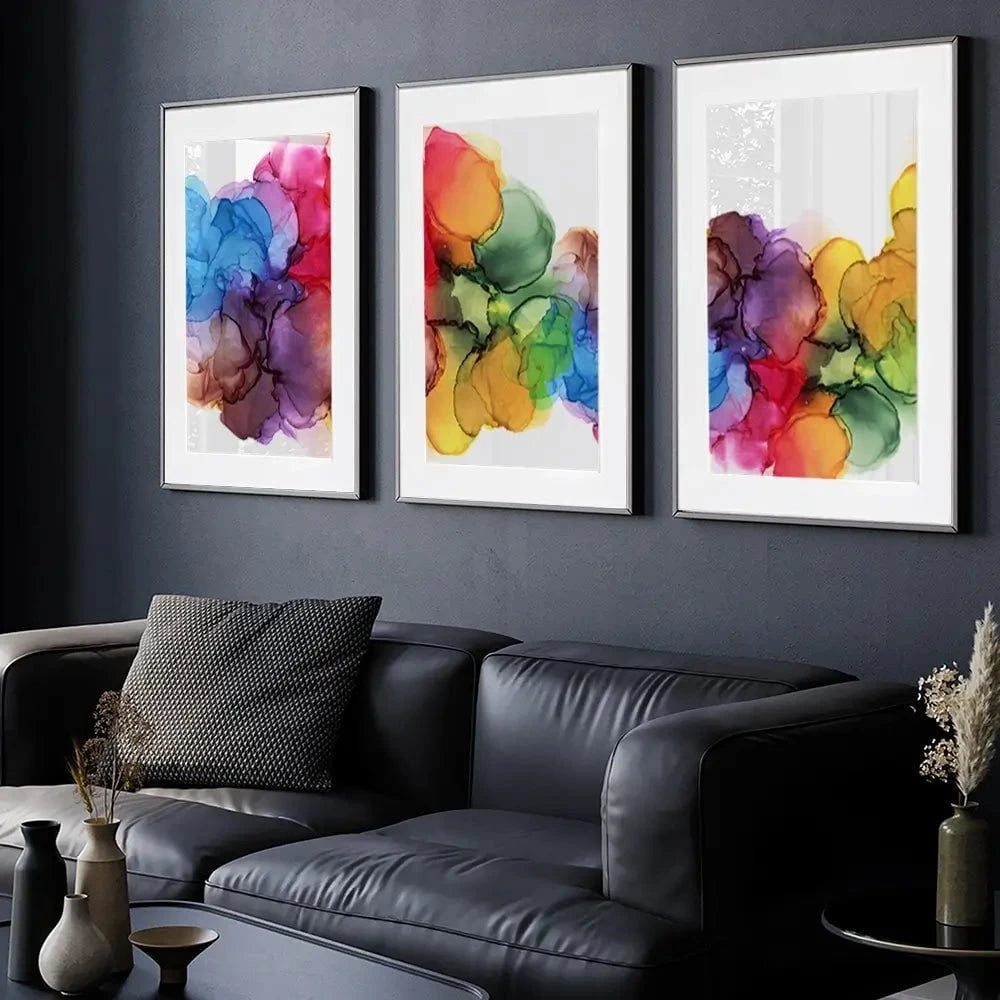 Watercolour Rainbow Curve Framed Art Print Trio Watercolour Rainbow Curve Framed Art Print Trio wall art product Rudchenko Liliia / Shutterstock