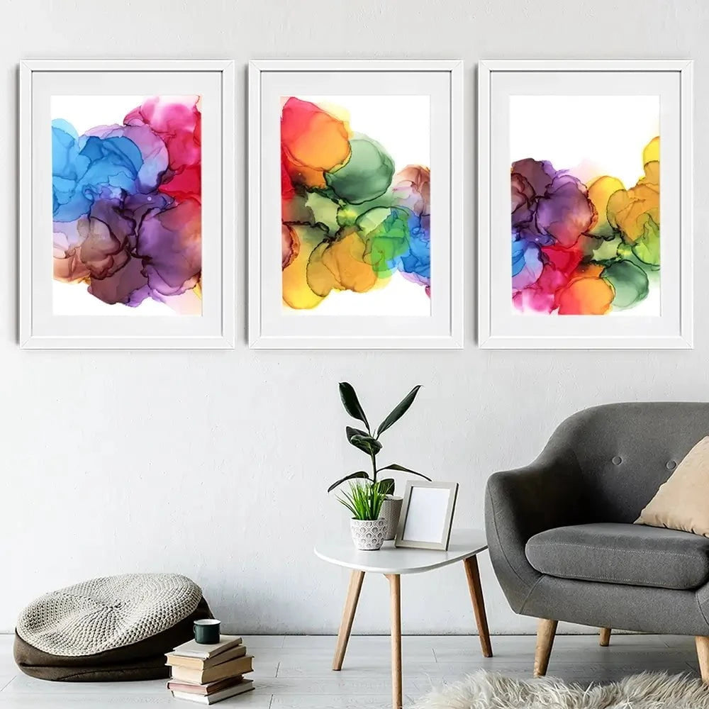 Watercolour Rainbow Curve Framed Art Print Trio Watercolour Rainbow Curve Framed Art Print Trio wall art product Rudchenko Liliia / Shutterstock