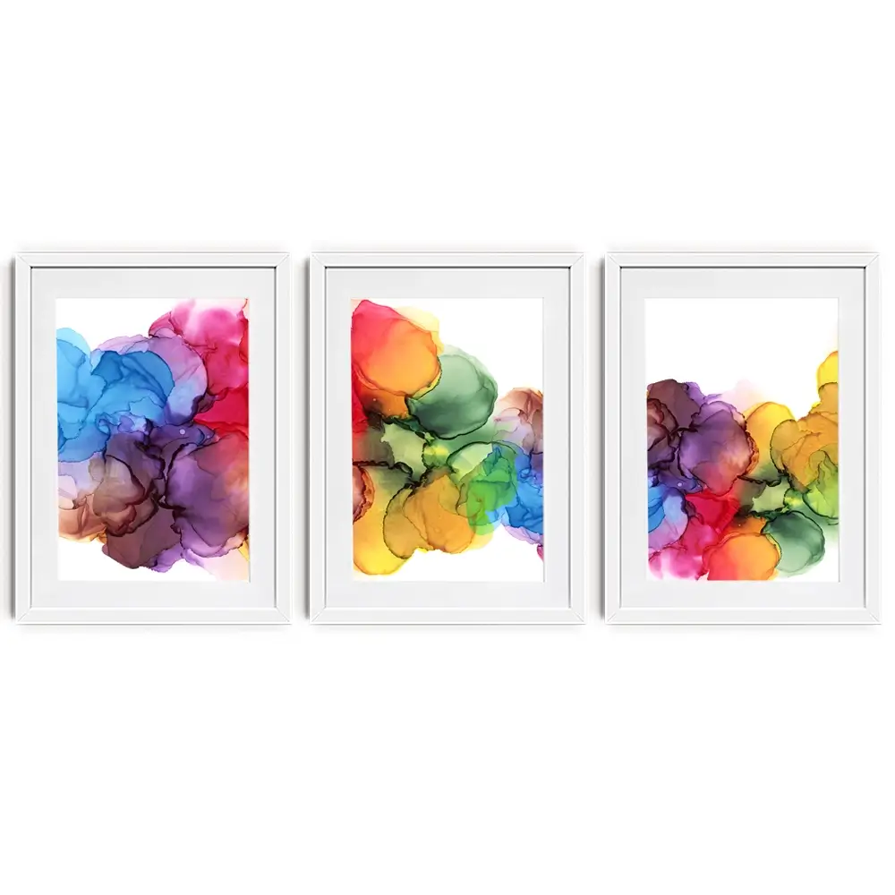 Watercolour Rainbow Curve Framed Art Print Trio Watercolour Rainbow Curve Framed Art Print Trio wall art product Rudchenko Liliia / Shutterstock