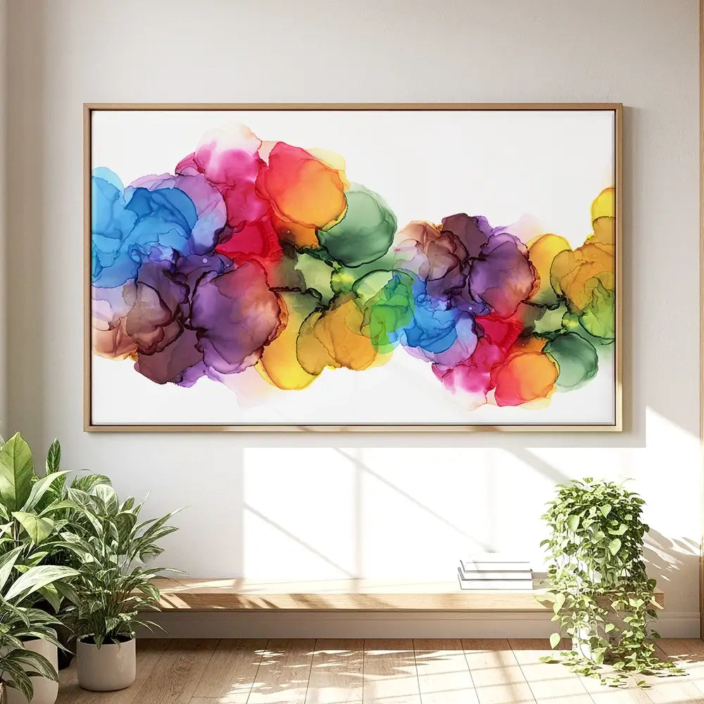 Watercolour Rainbow Curve Oversized Canvas Print Watercolour Rainbow Curve Oversized Canvas Print wall art product Art Print Shop