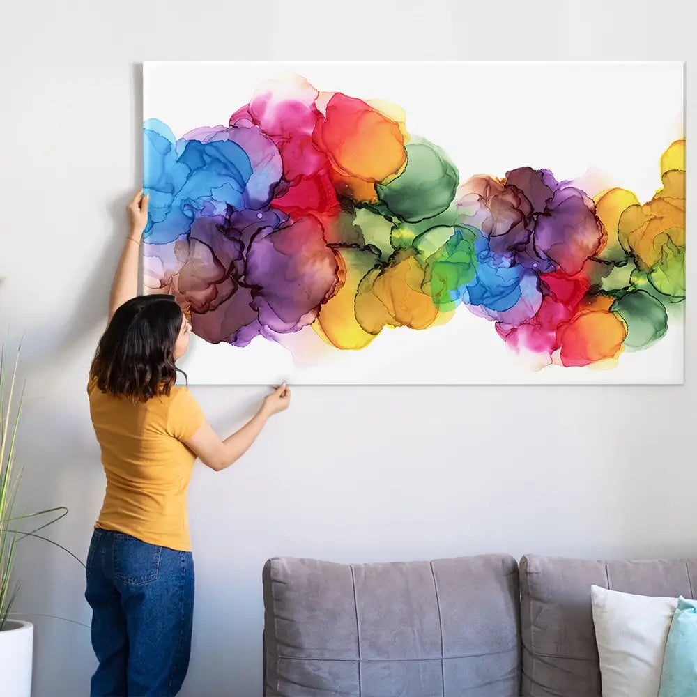 Watercolour Rainbow Curve Oversized Canvas Print Watercolour Rainbow Curve Oversized Canvas Print wall art product Art Print Shop