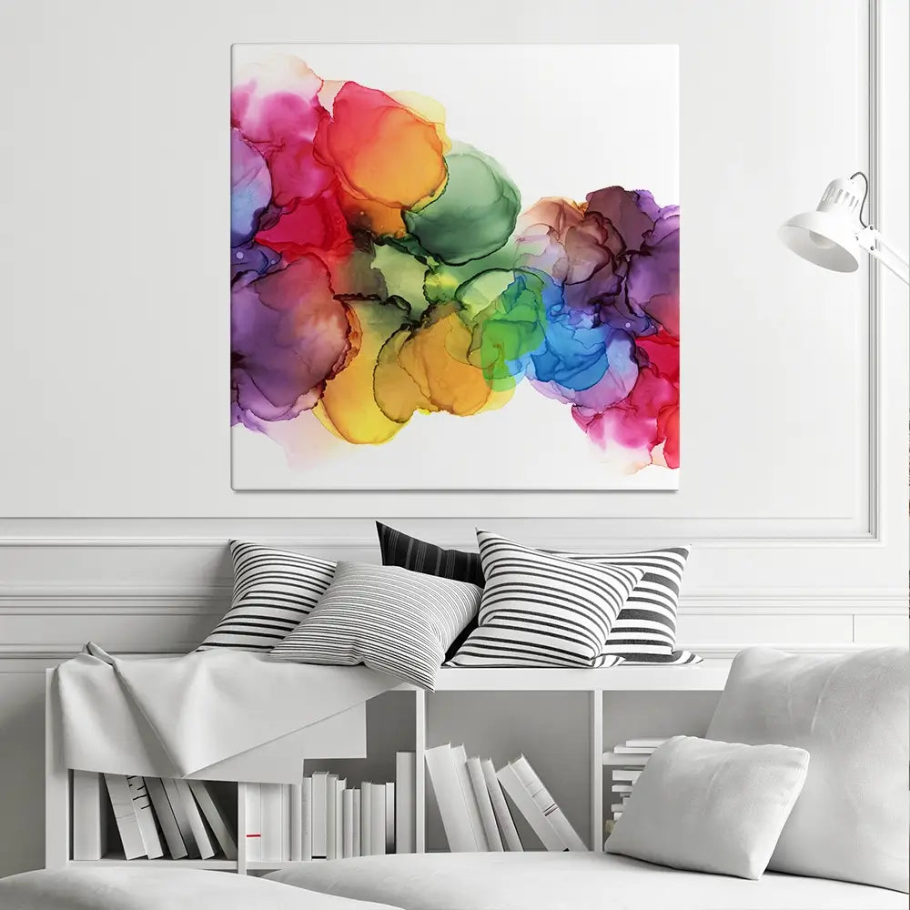 Watercolour Rainbow Curve Square Canvas Print Watercolour Rainbow Curve Square Canvas Print wall art product Rudchenko Liliia / Shutterstock