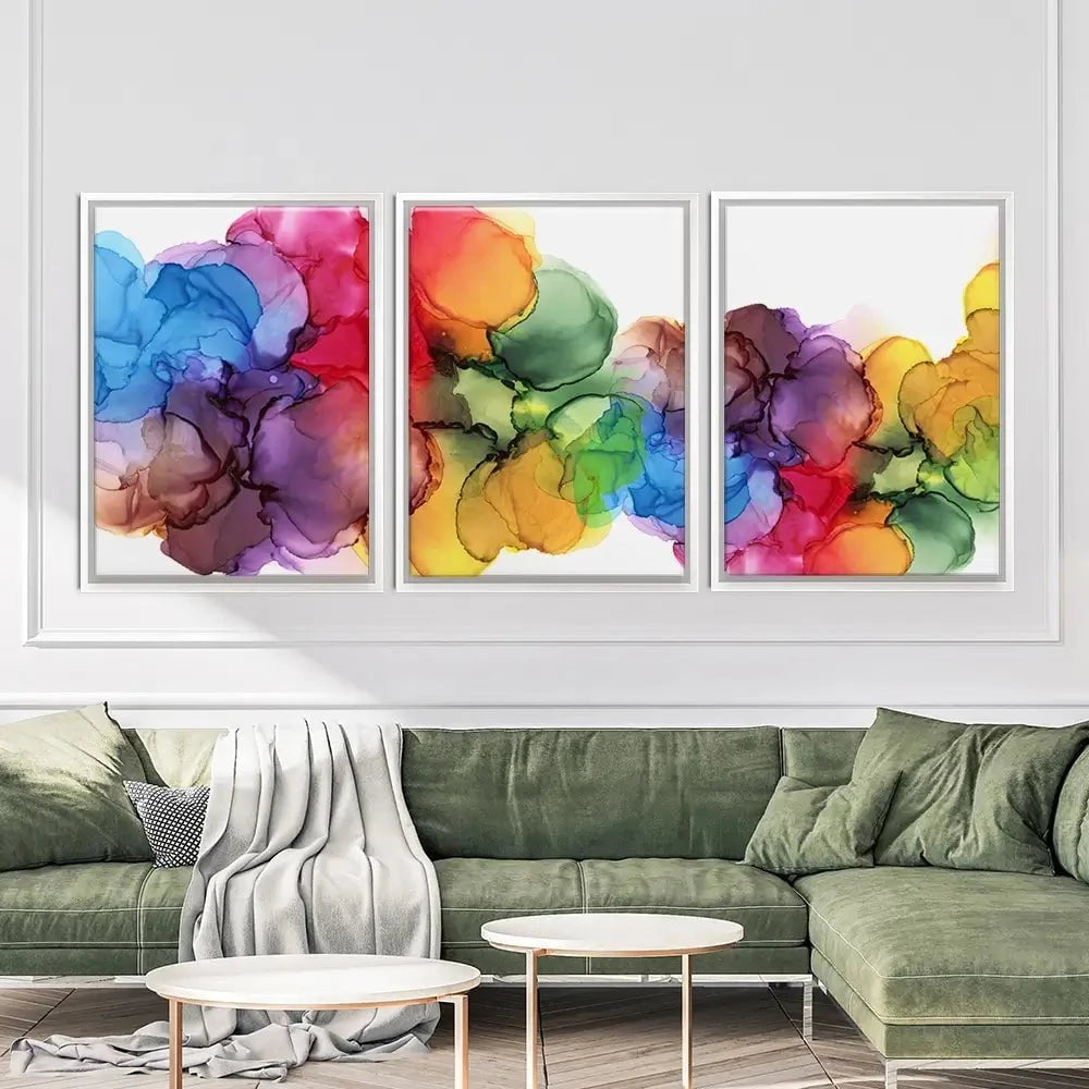 Watercolour Rainbow Curve Trio Canvas Print Watercolour Rainbow Curve Trio Canvas Print wall art product Rudchenko Liliia / Shutterstock