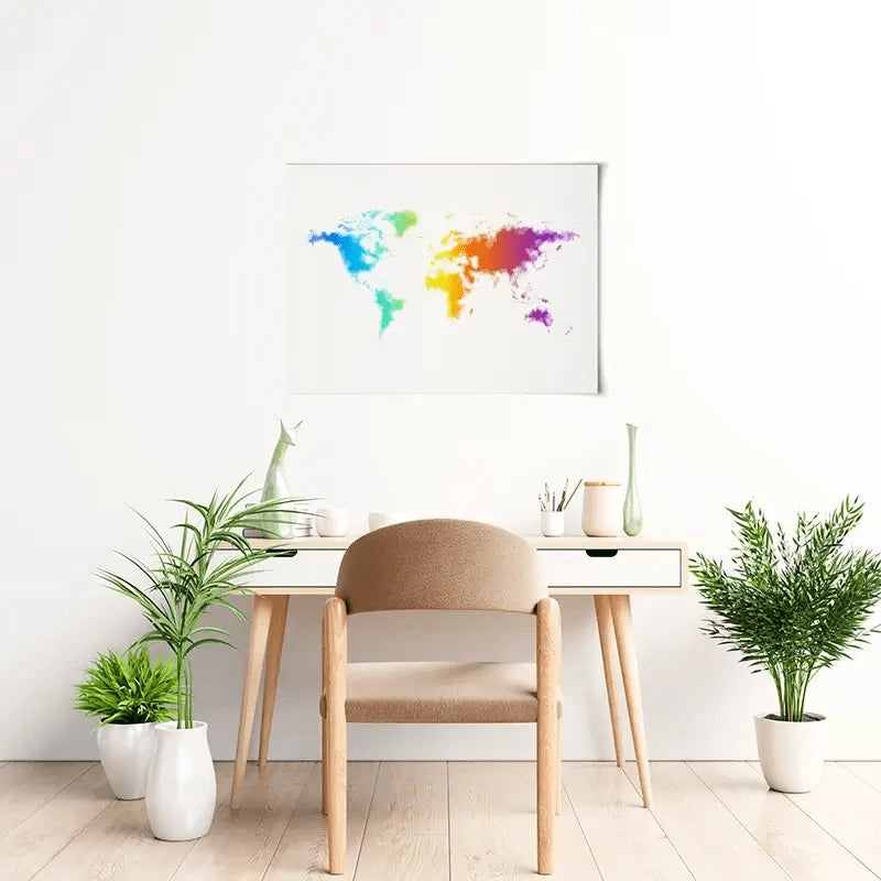 Watercolour Rainbow World Map Art Print Watercolour Rainbow World Map Art Print wall art product Annuitti / Shutterstock