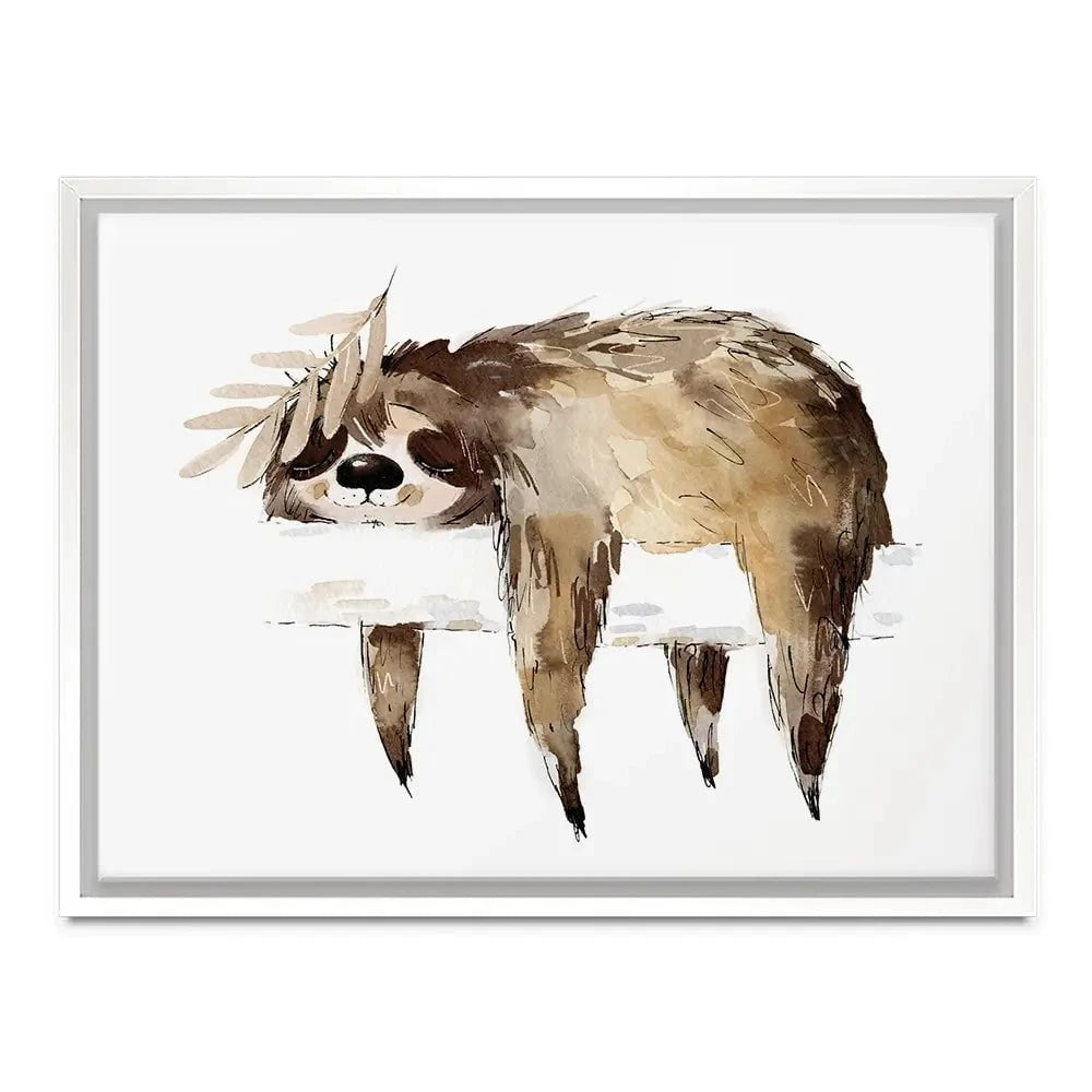 Watercolour Sloth Illustration Canvas Print Watercolour Sloth Illustration Canvas Print wall art product Natallia Bushuyeva / Shutterstock