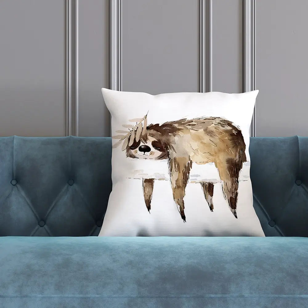 Watercolour Sloth Illustration Cushion Watercolour Sloth Illustration Cushion wall art product Natallia Bushuyeva / Shutterstock
