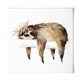 Watercolour Sloth Illustration Square Art Print Watercolour Sloth Illustration Square Art Print wall art product Natallia Bushuyeva / Shutterstock