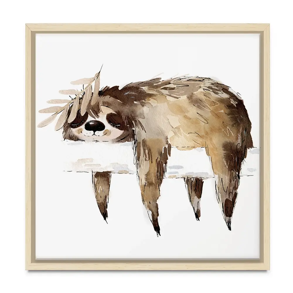 Watercolour Sloth Illustration Square Canvas Print Watercolour Sloth Illustration Square Canvas Print wall art product Natallia Bushuyeva / Shutterstock