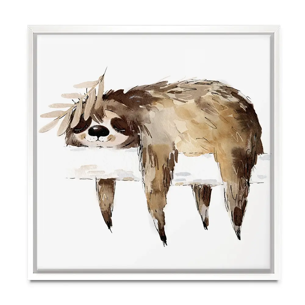 Watercolour Sloth Illustration Square Canvas Print Watercolour Sloth Illustration Square Canvas Print wall art product Natallia Bushuyeva / Shutterstock