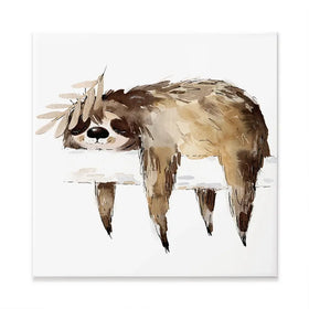 Watercolour Sloth Illustration Square Canvas Print Watercolour Sloth Illustration Square Canvas Print wall art product Natallia Bushuyeva / Shutterstock