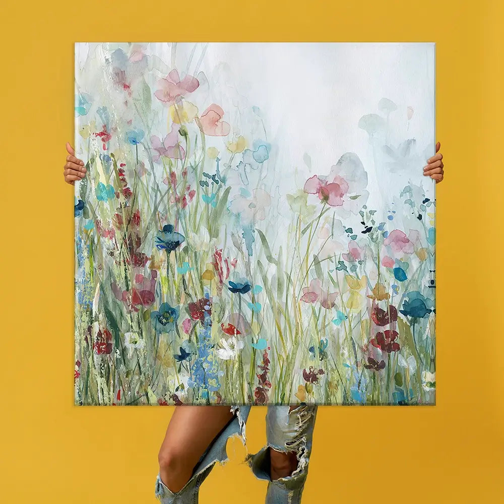 Watercolour Wildflower Meadow Oversized Canvas Print Watercolour Wildflower Meadow Oversized Canvas Print wall art product Art Print Shop