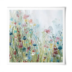 Watercolour Wildflower Meadow Square Art Print Watercolour Wildflower Meadow Square Art Print wall art product Carol Robinson
