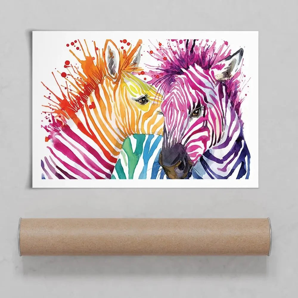 Watercolour Zebra Art Print Watercolour Zebra Art Print wall art product Faenkova Elena / Shutterstock