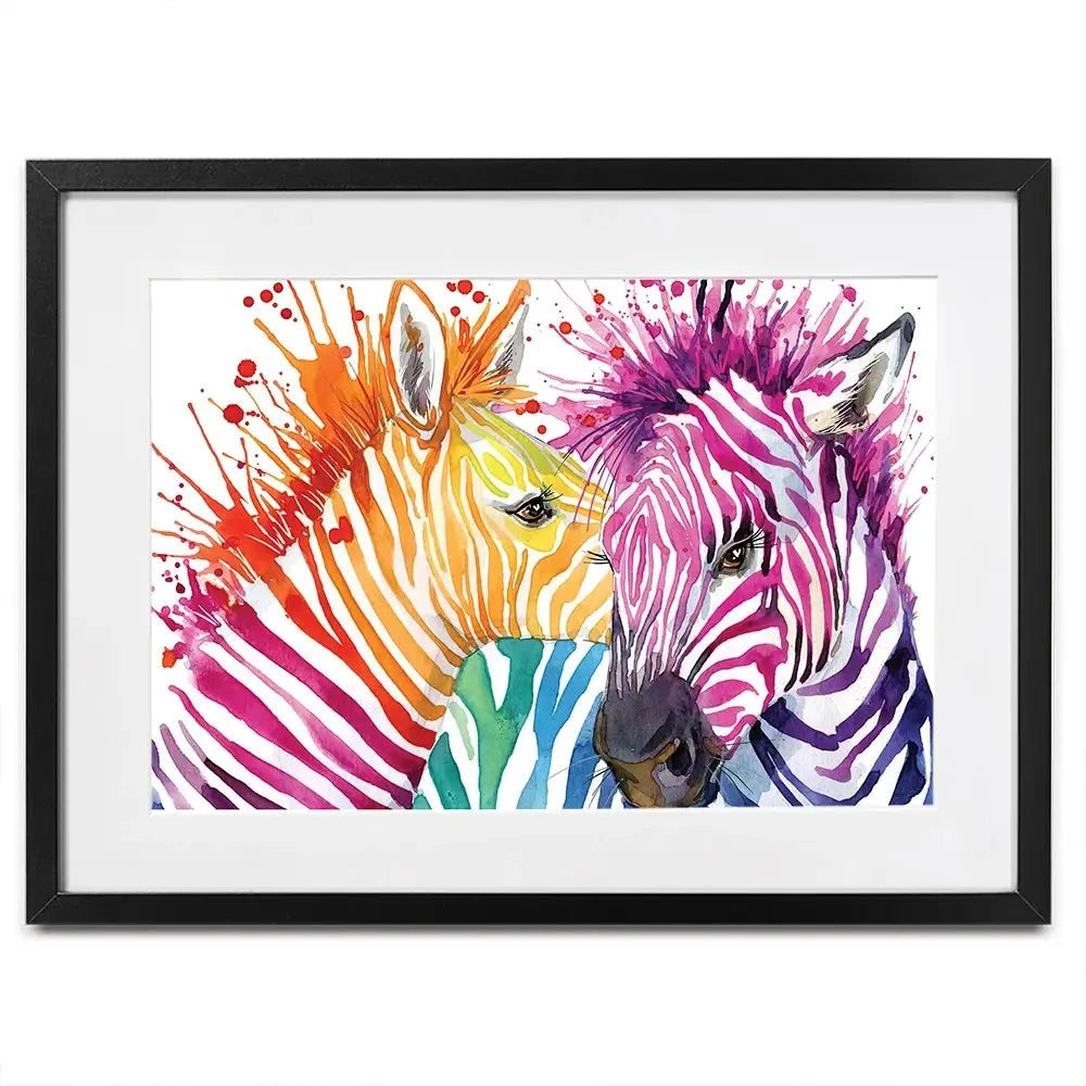 Watercolour Zebra Framed Art Print Watercolour Zebra Framed Art Print wall art product Faenkova Elena / Shutterstock