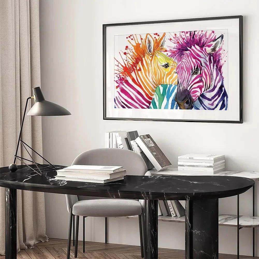 Watercolour Zebra Framed Art Print Watercolour Zebra Framed Art Print wall art product Faenkova Elena / Shutterstock