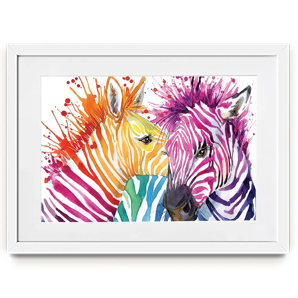Watercolour Zebra Framed Art Print Watercolour Zebra Framed Art Print wall art product Faenkova Elena / Shutterstock