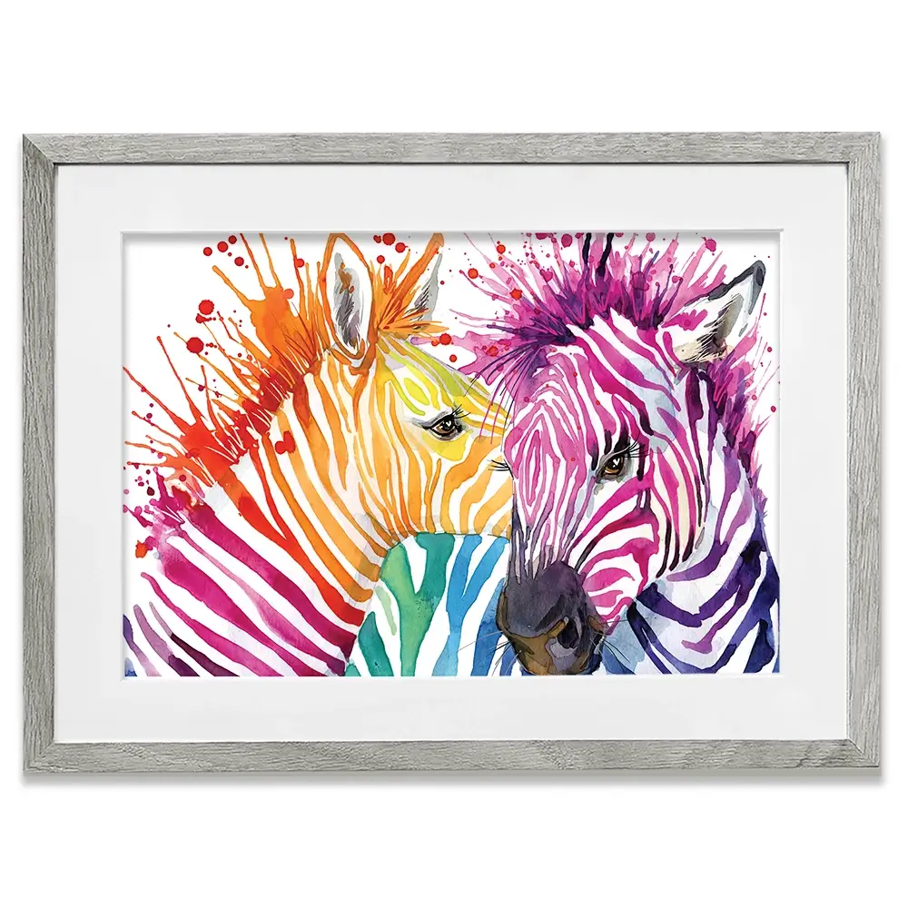 Watercolour Zebra Framed Art Print Watercolour Zebra Framed Art Print wall art product Faenkova Elena / Shutterstock