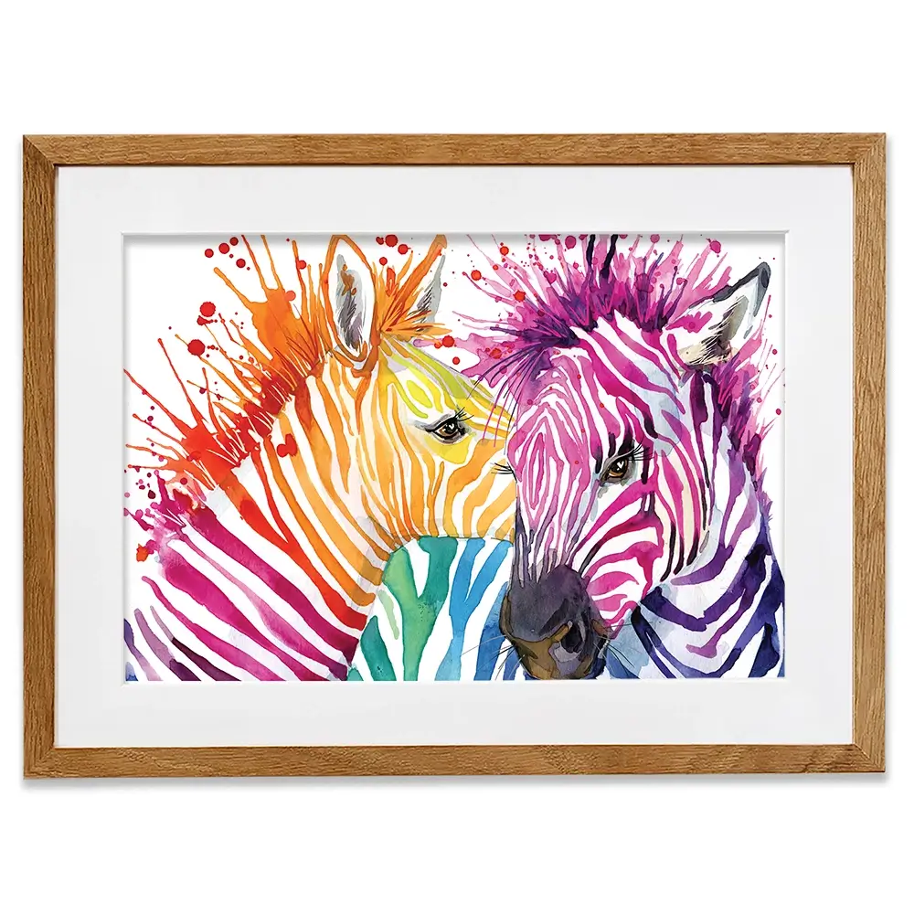 Watercolour Zebra Framed Art Print Watercolour Zebra Framed Art Print wall art product Faenkova Elena / Shutterstock