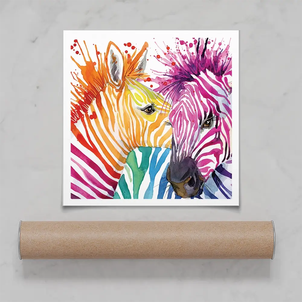 Watercolour Zebra Square Art Print Watercolour Zebra Square Art Print wall art product Faenkova Elena / Shutterstock