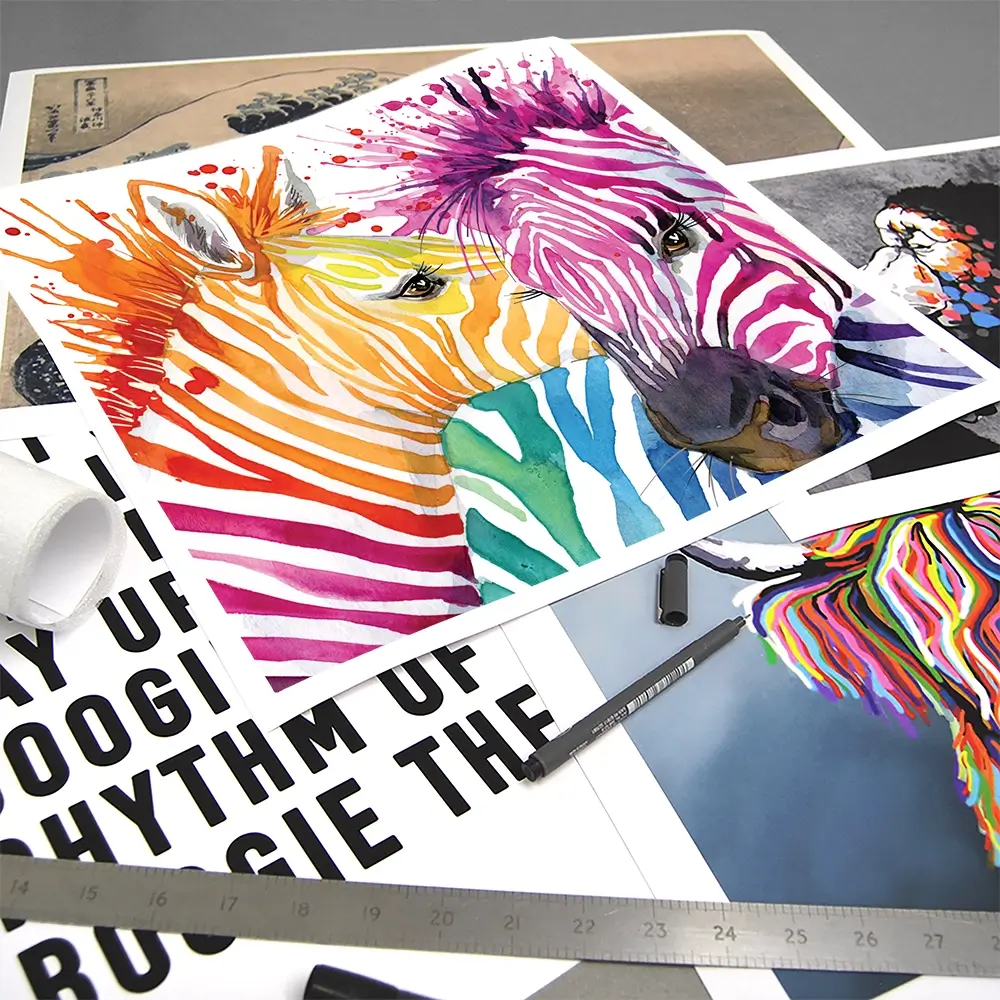 Watercolour Zebra Square Art Print Watercolour Zebra Square Art Print wall art product Faenkova Elena / Shutterstock