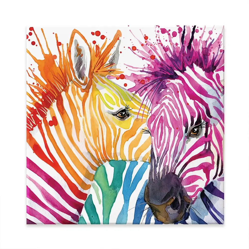 Watercolour Zebra Square Canvas Print Watercolour Zebra Square Canvas Print wall art product Faenkova Elena / Shutterstock