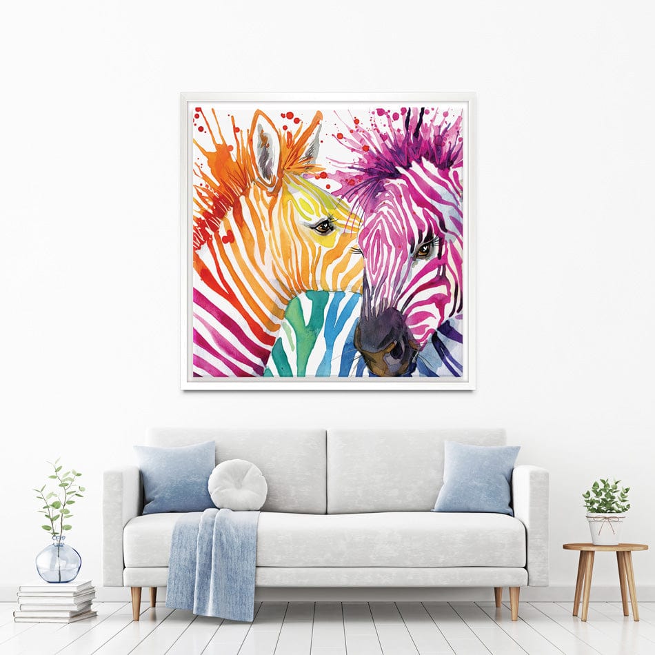 Watercolour Zebra Square Canvas Print wall art product Faenkova Elena / Shutterstock