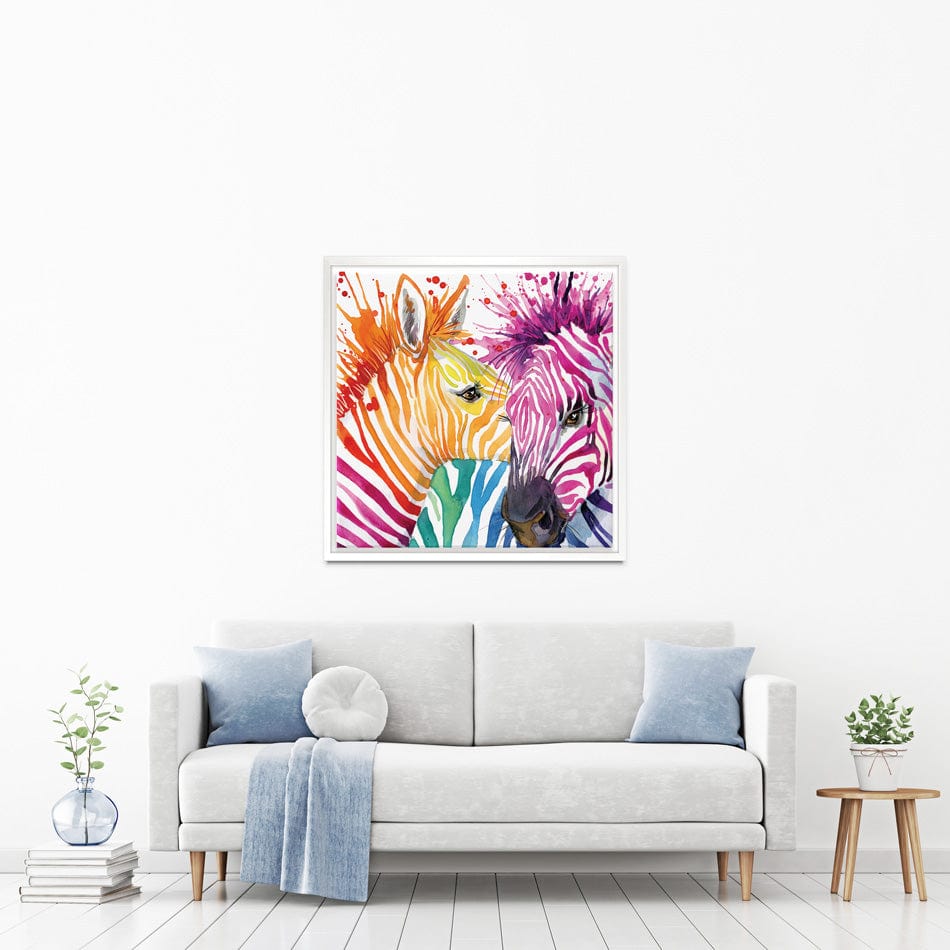 Watercolour Zebra Square Canvas Print wall art product Faenkova Elena / Shutterstock