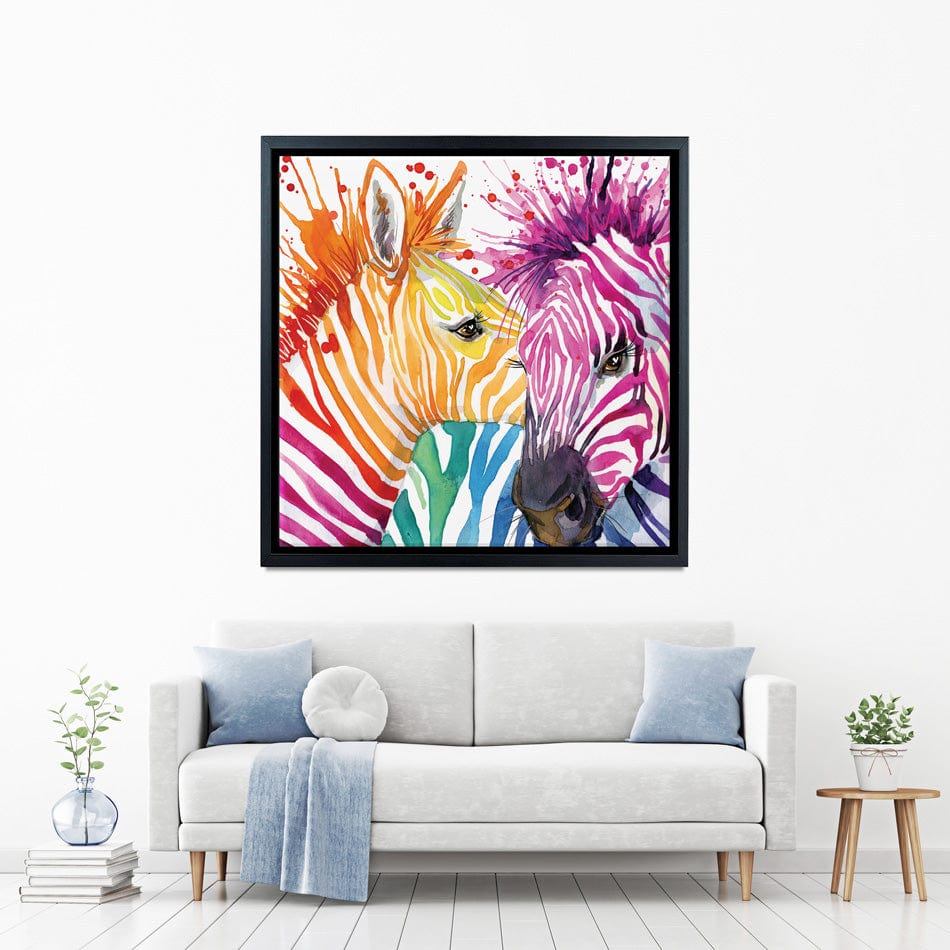 Watercolour Zebra Square Canvas Print wall art product Faenkova Elena / Shutterstock