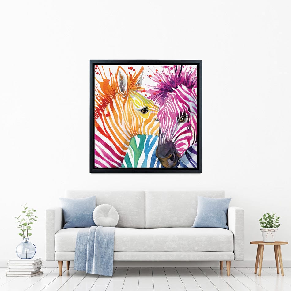 Watercolour Zebra Square Canvas Print wall art product Faenkova Elena / Shutterstock