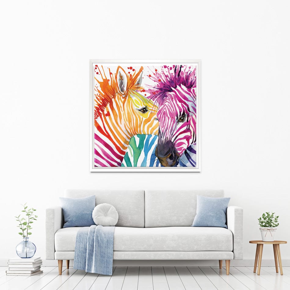 Watercolour Zebra Square Canvas Print wall art product Faenkova Elena / Shutterstock