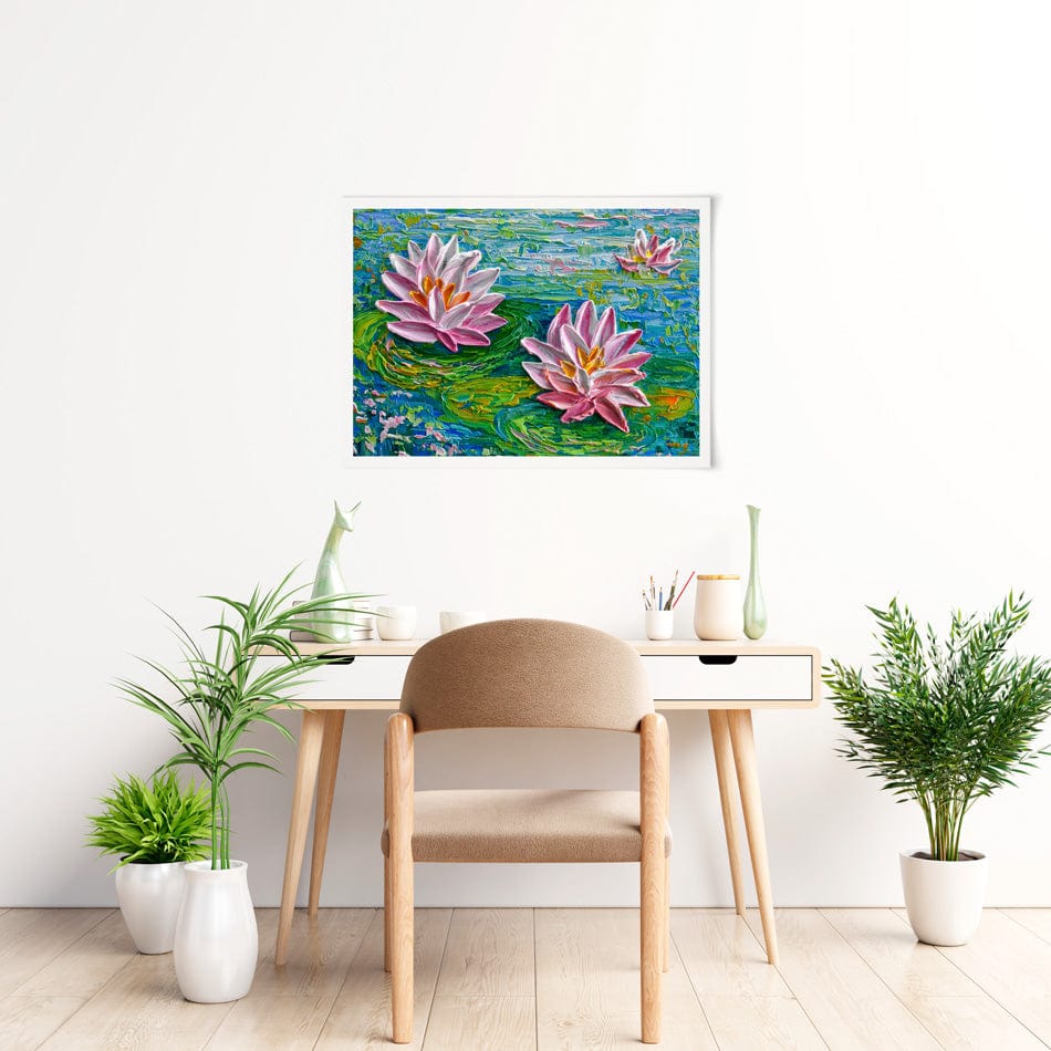 Waterlillies Pond 2 Art Print wall art product Olga Tkachyk