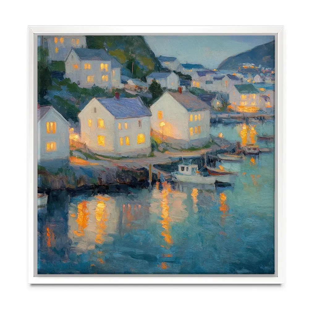 Waterside Evening Square Canvas Print Waterside Evening Square Canvas Print wall art product Tanya Ocean