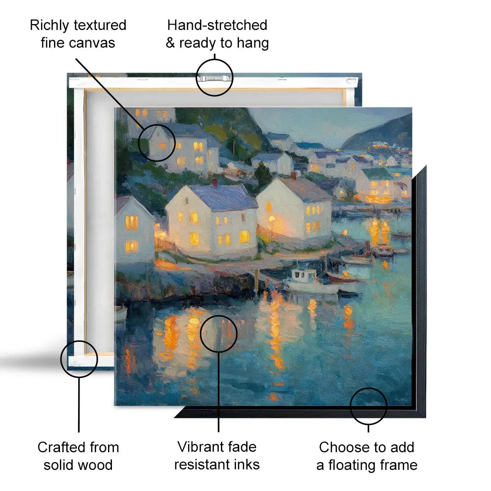 Waterside Evening Square Canvas Print Waterside Evening Square Canvas Print wall art product Tanya Ocean