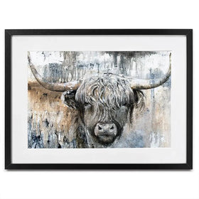 Weathered Highland Cow Framed Art Print Weathered Highland Cow Framed Art Print | Weathered Cow Artwork  wall art product Studio Paint-Ing