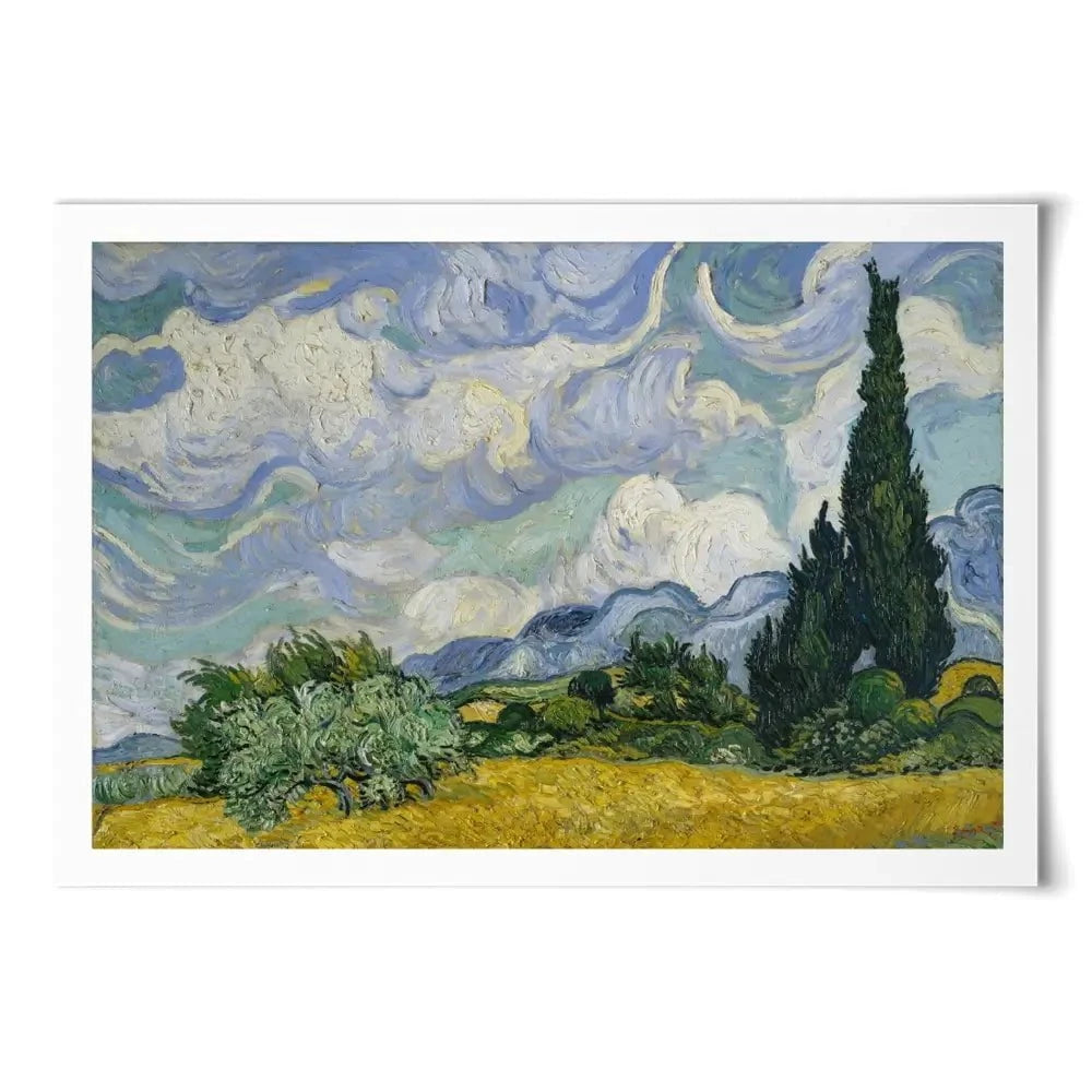 Wheat Field With Cypresses Art Print Wheat Field With Cypresses Art Print wall art product Vincent Van Gogh