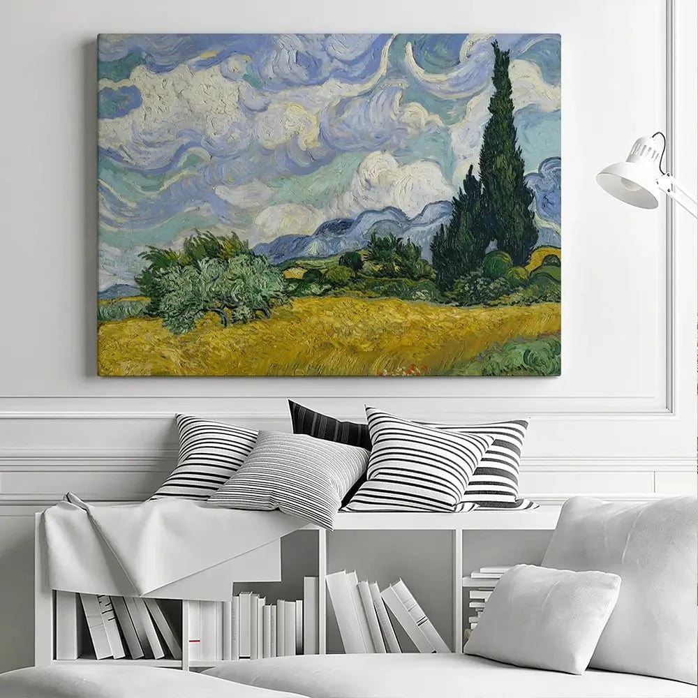 Wheat Field With Cypresses Canvas Print Wheat Field With Cypresses Canvas Print wall art product Vincent Van Gogh