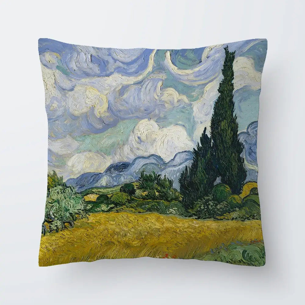Wheat Field With Cypresses Cushion Wheat Field With Cypresses Cushion wall art product Vincent Van Gogh