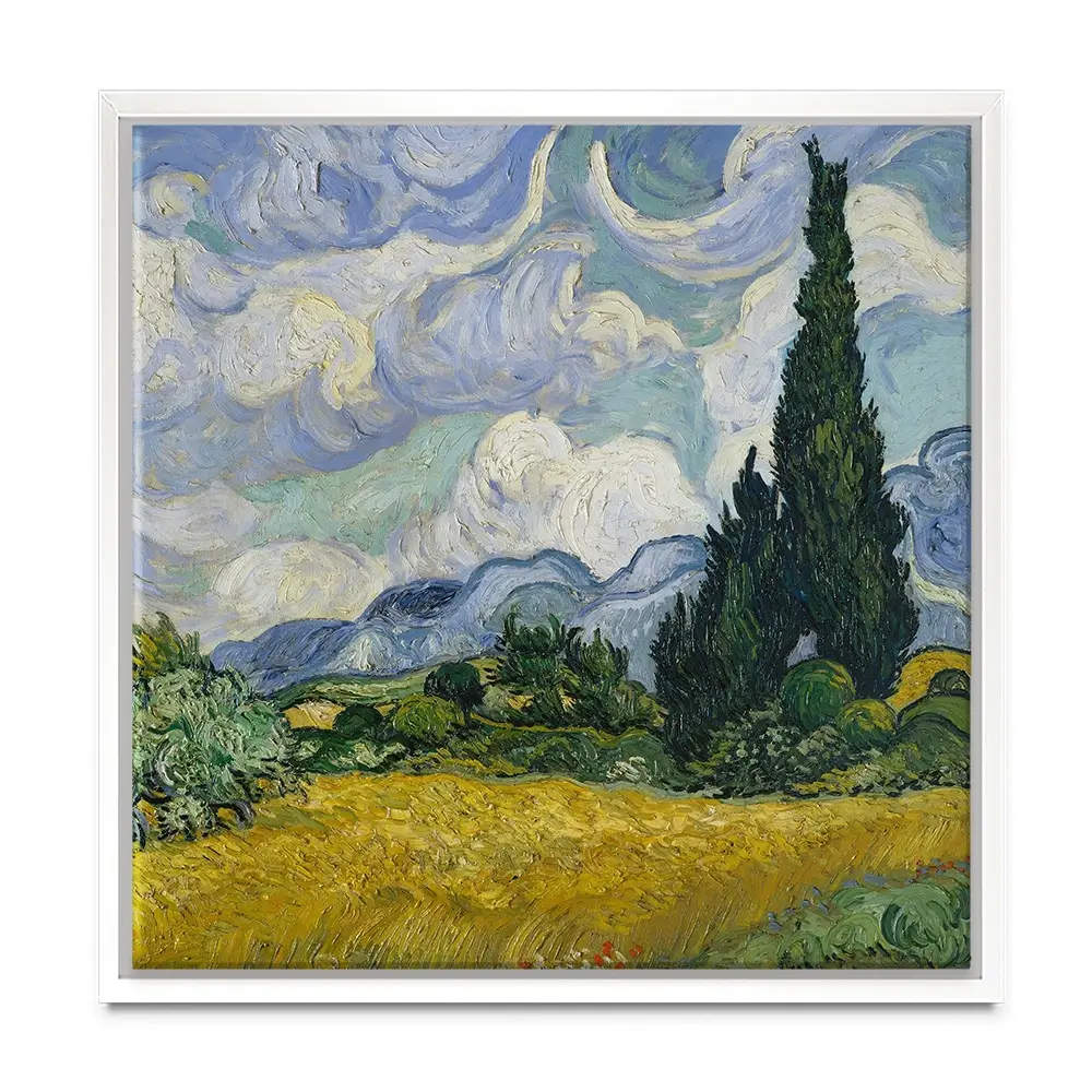 Wheat Field With Cypresses Square Canvas Print Wheat Field With Cypresses Square Canvas Print wall art product Vincent Van Gogh