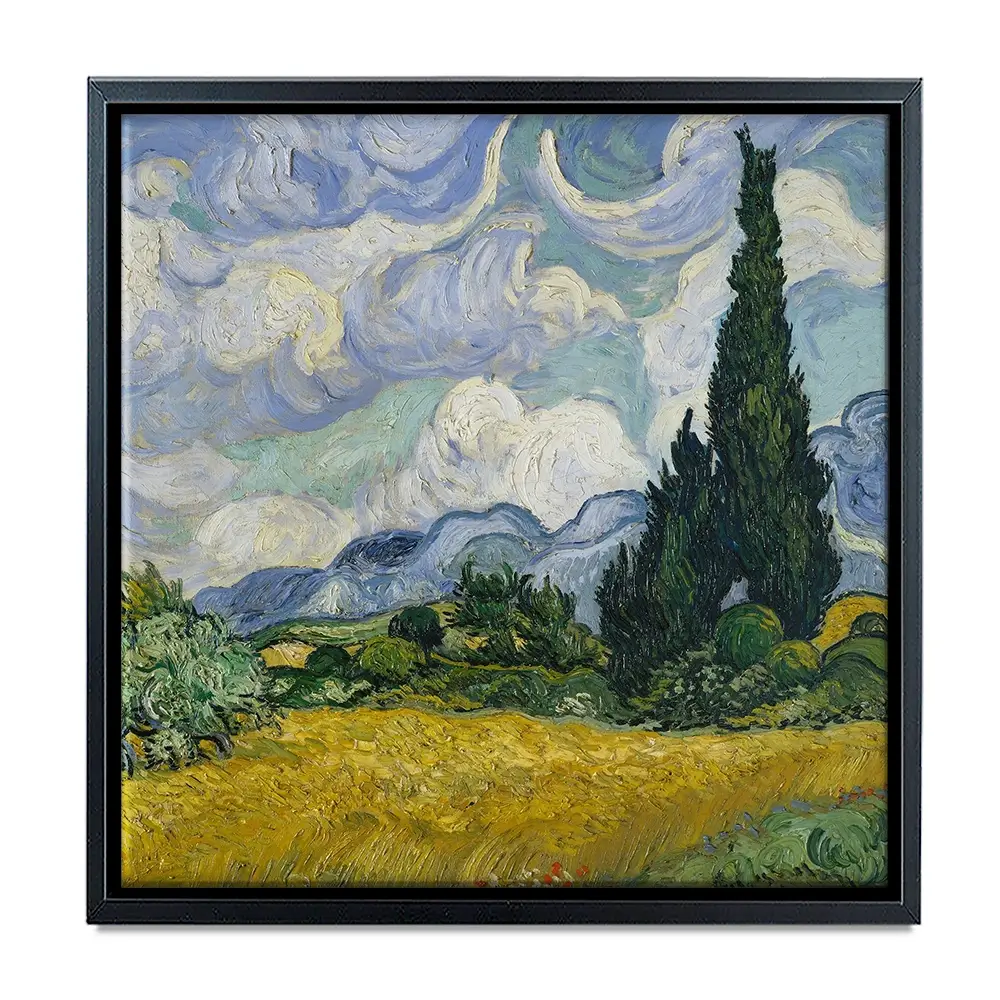Wheat Field With Cypresses Square Canvas Print Wheat Field With Cypresses Square Canvas Print wall art product Vincent Van Gogh