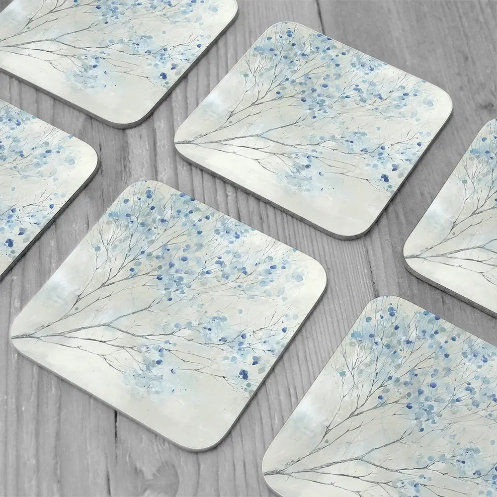 Whispered Branch Bloom Coaster Set Whispered Branch Bloom Coaster Set wall art product Chromatic Storm Studio