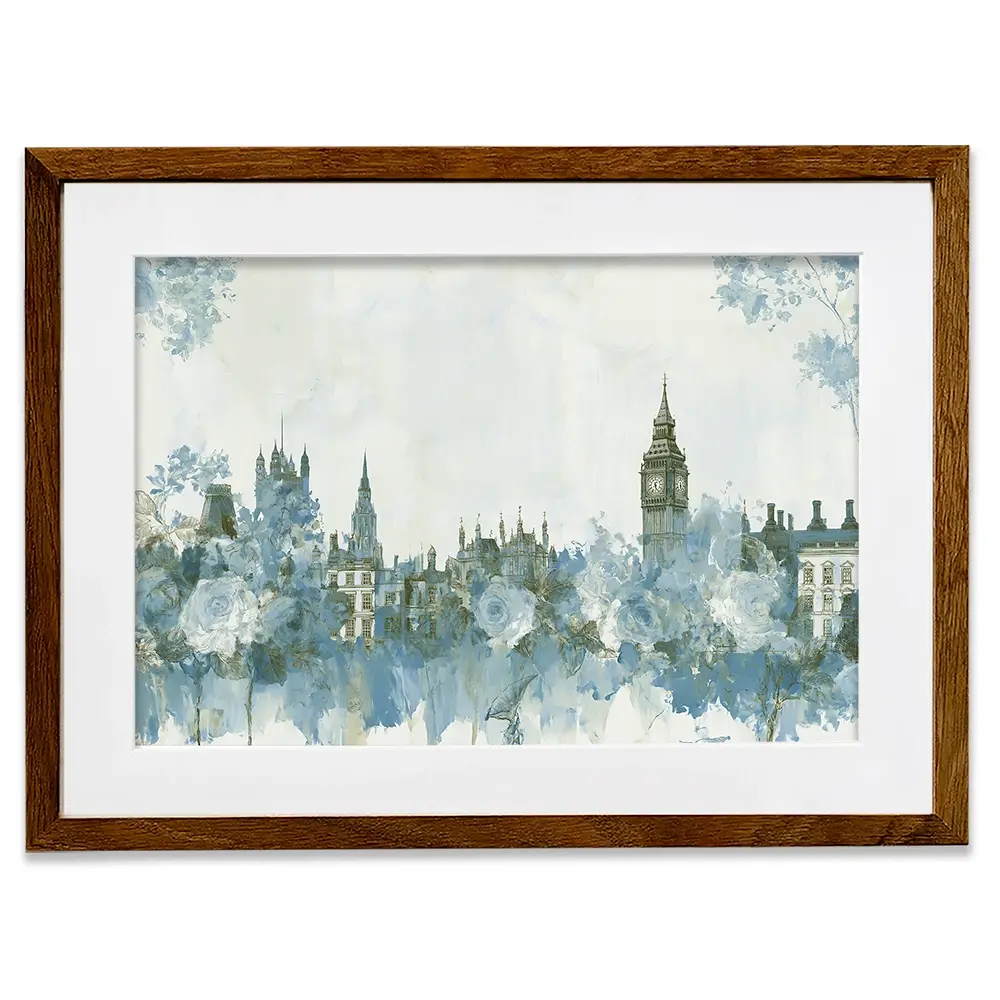 Whispered City Skyline Sketch Framed Art Print Whispered City Skyline Sketch Framed Art Print wall art product Chromatic Storm Studio